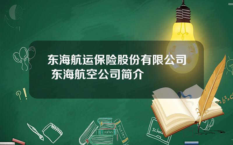 东海航运保险股份有限公司 东海航空公司简介